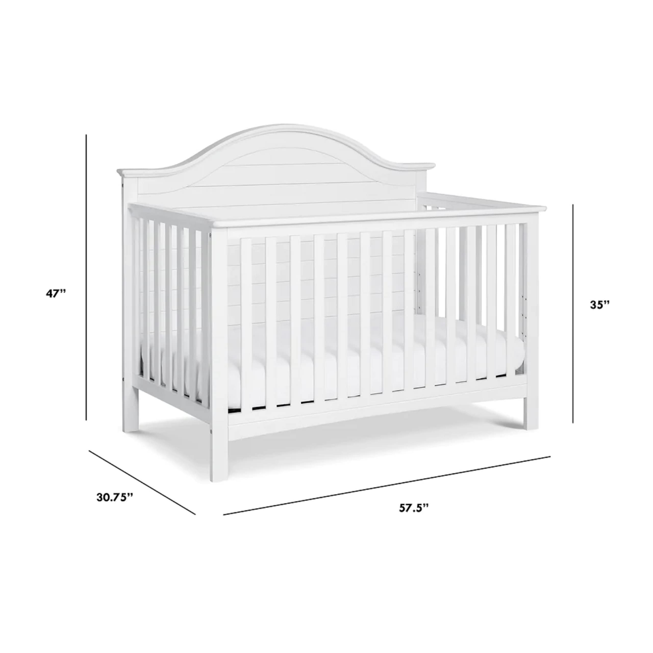 by DaVinci Nolan 4-in-1 Convertible Crib in White, Greenguard Gold Certified, 1