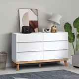 White Dresser for Bedroom 6 Drawer Double Dresser Chest of Drawers Large Storage