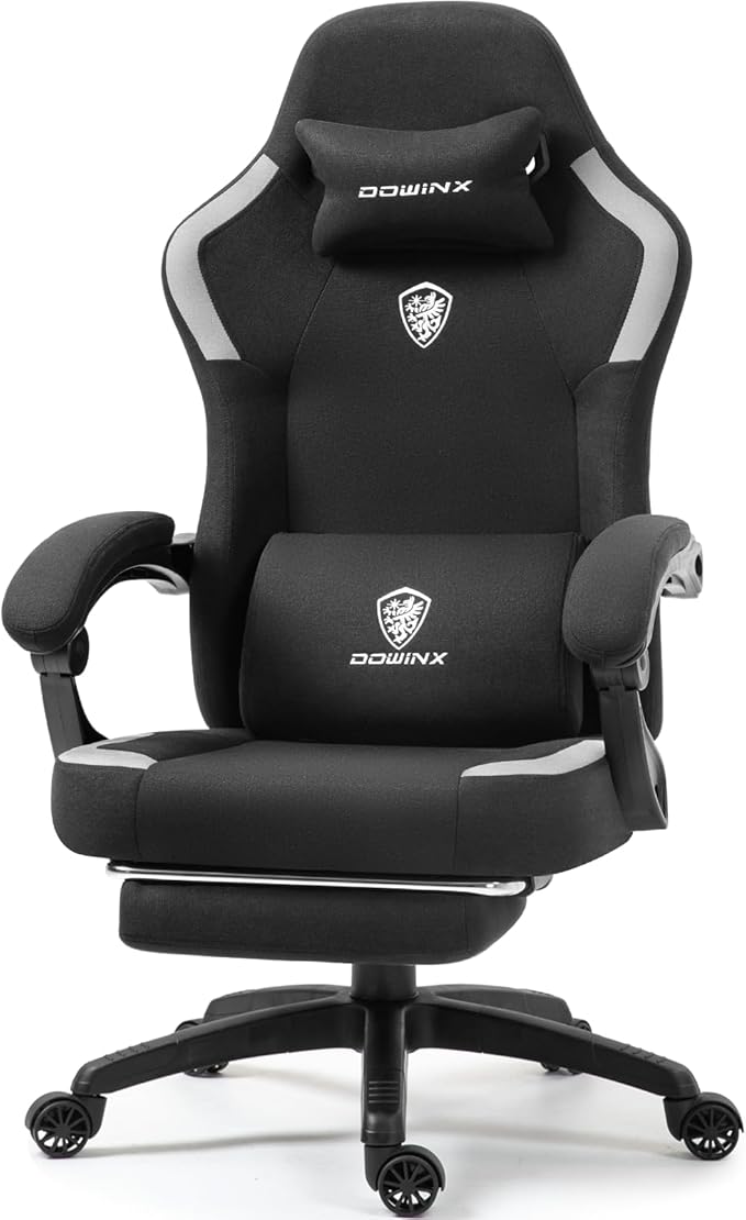 Fabric Gaming Chair with Pocket Spring Cushion,Breathable Computer Chair