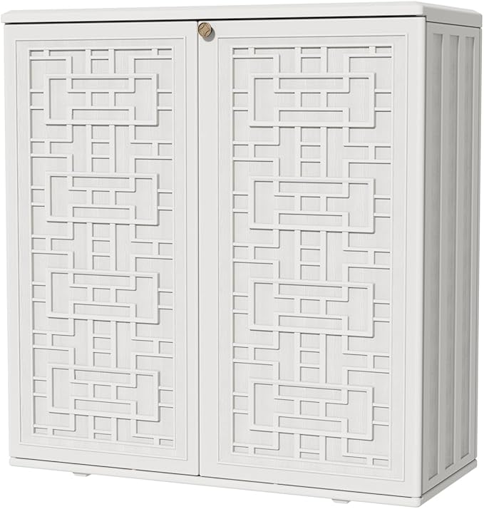 Outdoor Storage Cabinet Waterproof, Resin 60 Gallon Deck Box for Patio Furniture