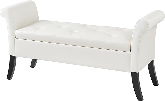 Fabric Modern Tufted Large Storage Bench