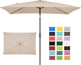 6.5x10 ft Rectangular Patio Umbrellas Outdoor Market Umbrella with Push Button