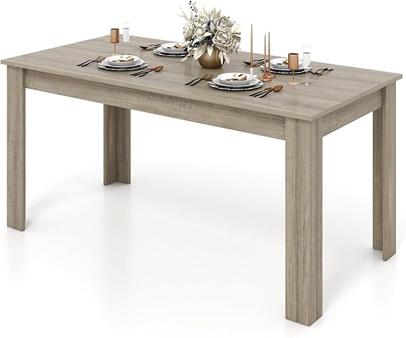 63-Inch Rectangular Dining Table for 6 - Farmhouse Kitchen Table