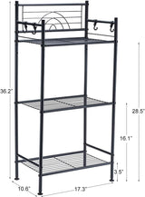 3-Tier Free Standing Wire Rack Durable Metal Shelving Storage Unit with Adjustable Feet