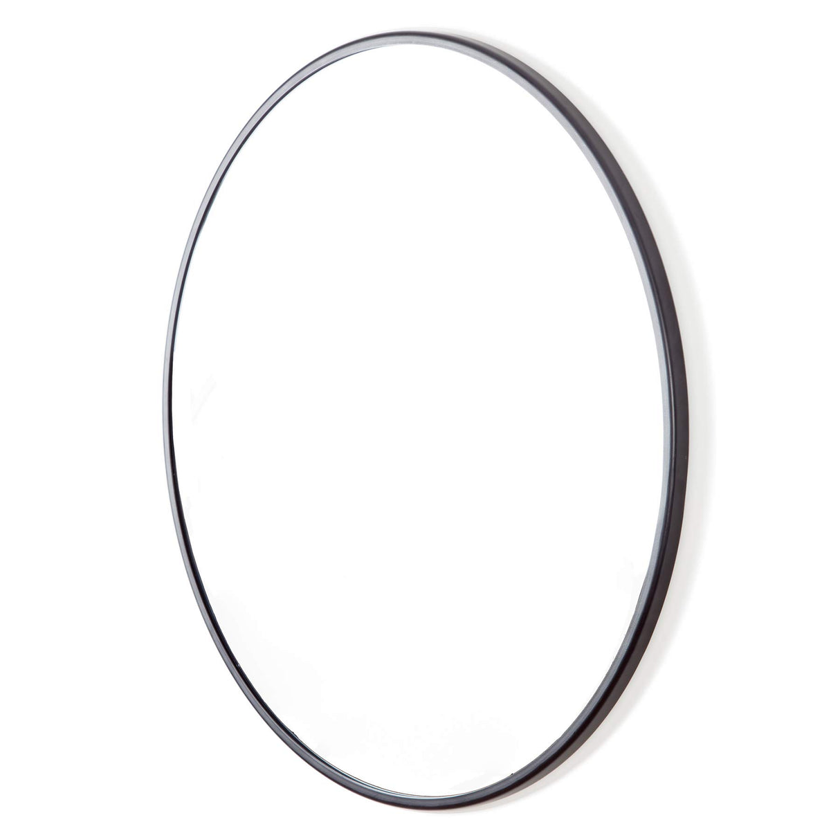 Black Metal and Glass Wall Mount Modern Mirror