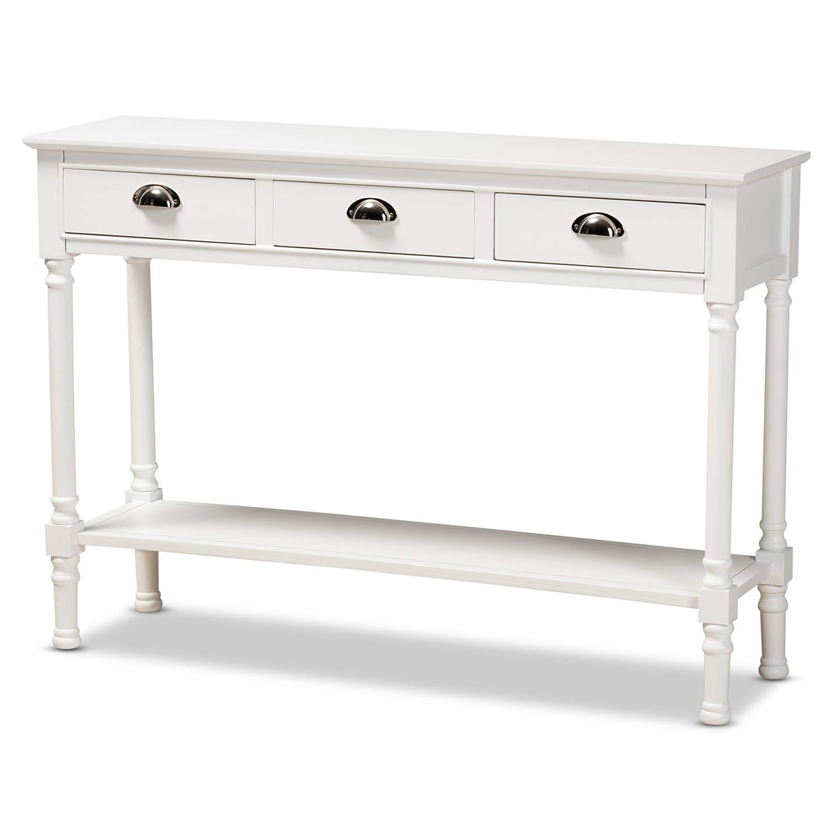 Garvey Console Tables, 3-Drawer, White