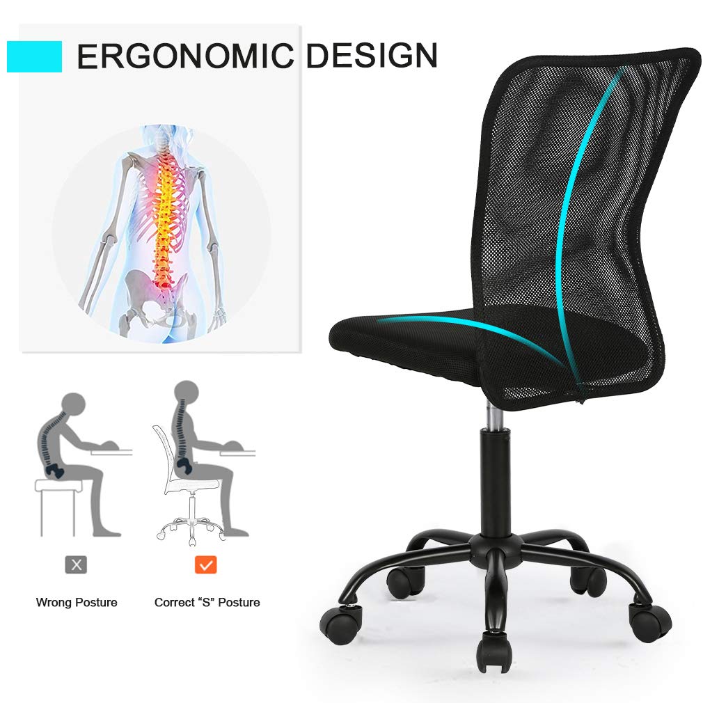 Ergonomic Office Chair Mesh Computer Desk Executive Task Rolling Swivel with Wheels