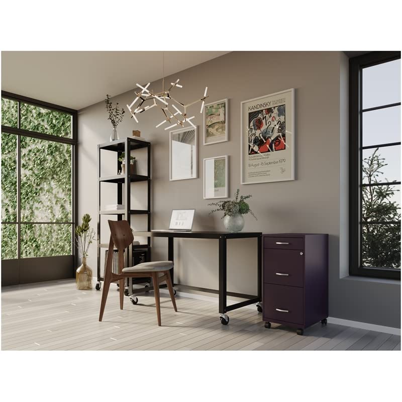 Space Solutions 18" Deep Modern Mobile Metal Organizer File Cabinet