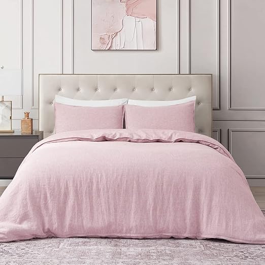 100% Linen Duvet Cover, Pure Natural French Flax Linen with 8 Corner Ties