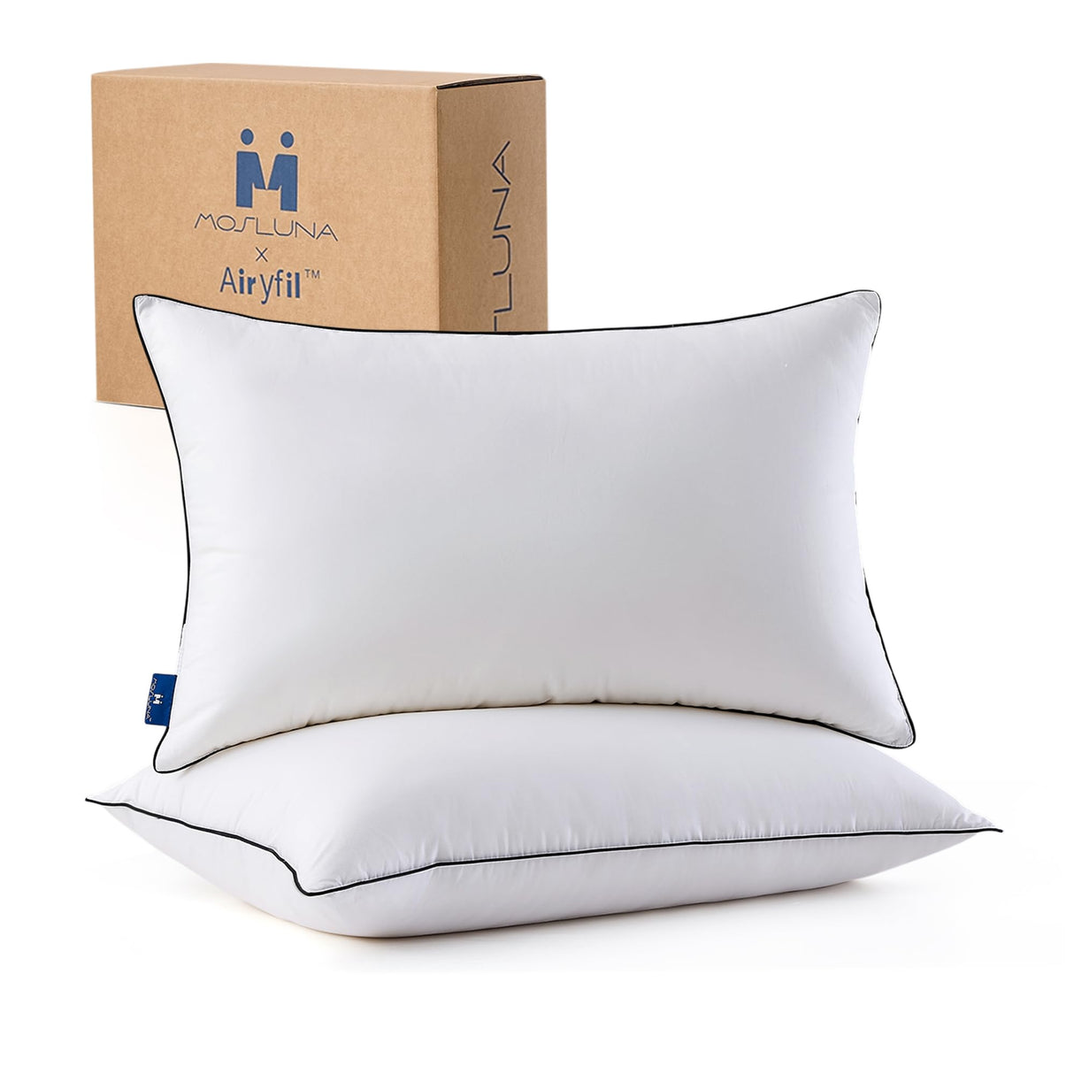 Goose Down Pillows Queen Size Set of 2, Luxury Hotel Collection Bed Pillow 2 Pack