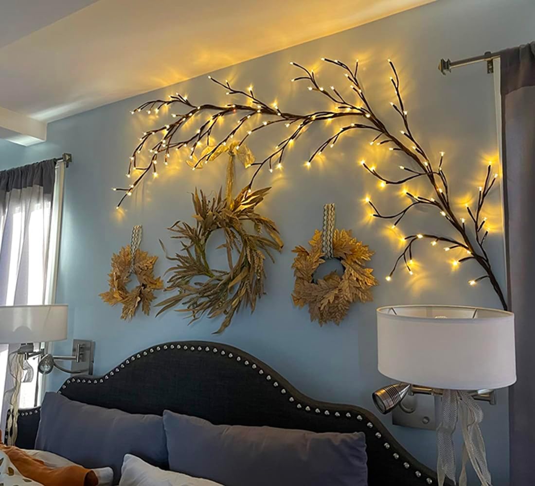 Enchanted Willow Vine Lights with Remote, Christmas Decorations DIY Vines for Room