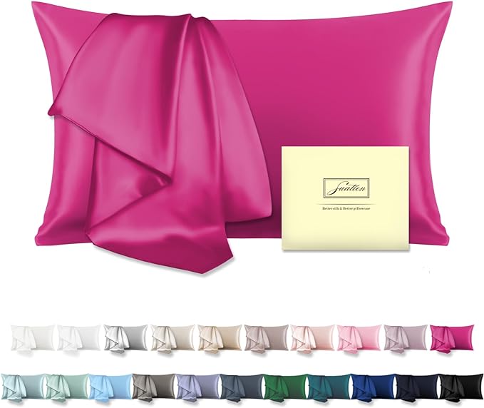 Mulberry Silk Pillowcase for Hair and Skin Standard Size 20"X 26" with Hidden Zipper