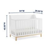 GAP babyGap Oxford 6-in-1 Convertible Crib - Greenguard Gold Certified, Bianca White/Natural