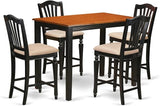 YACH5-BLK-W 5 Piece Counter Height Set Includes a Rectangle Kitchen Table and 4 Dining Room Chairs,