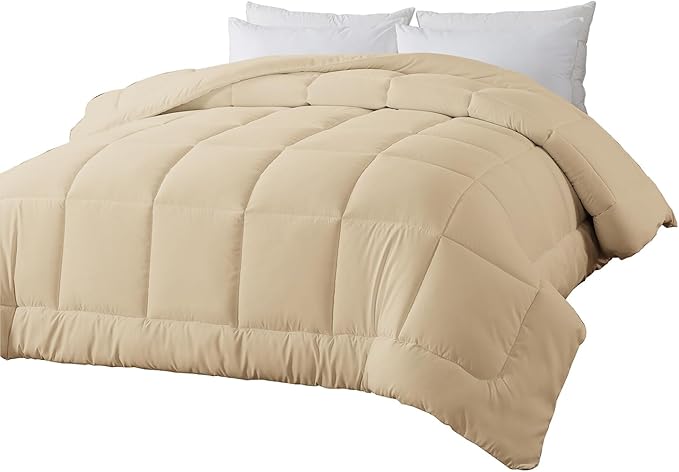 Down Alternative Comforter King Duvet Insert with Corner Tabs, All Season Quilted Bed Comforter Box-Stitched