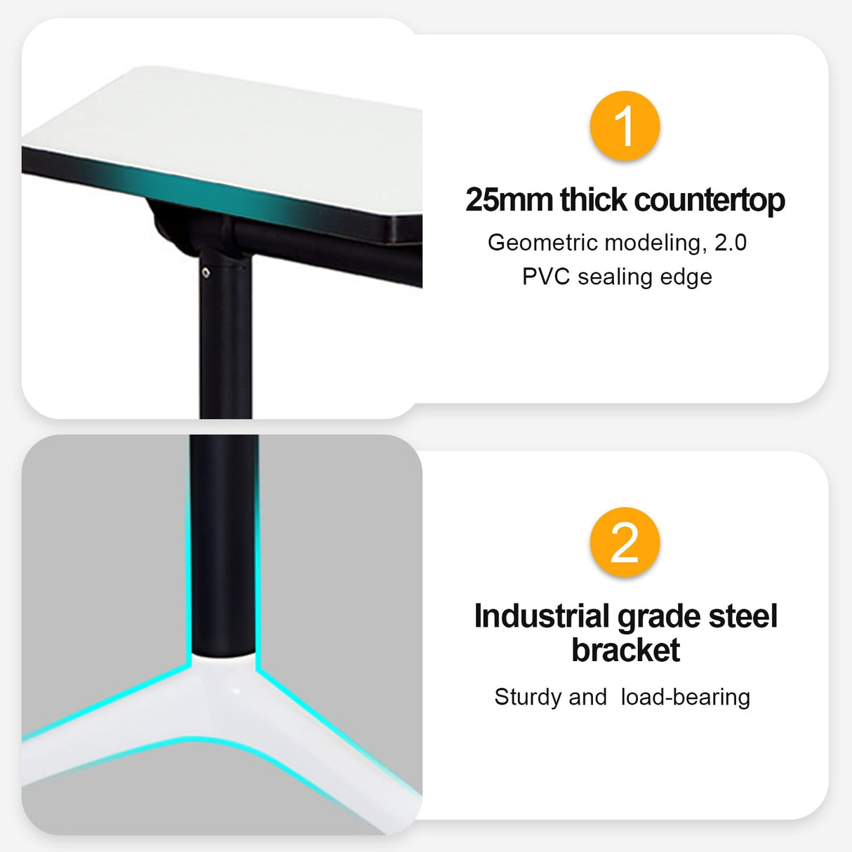 Conference Table, Mobile Training Table with Silent Wheels