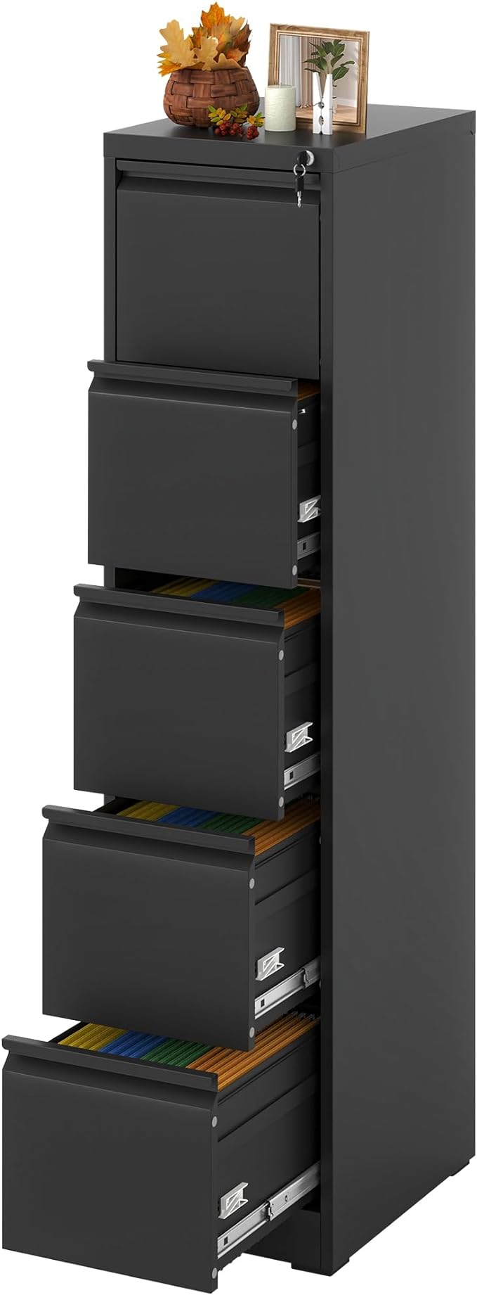 Vertical File Cabinet with Drawer, 4 Drawer File Cabinet with Lock, Filing Cabinets