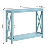 Oxford Console Table with Shelf, Sea Foam Blue