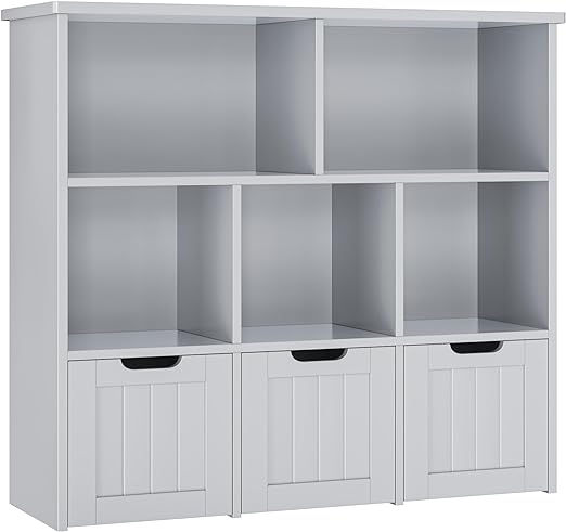 Toy Storage Organizer with 3 Movable Drawers, Floor Storage Cabinet Toy Chest