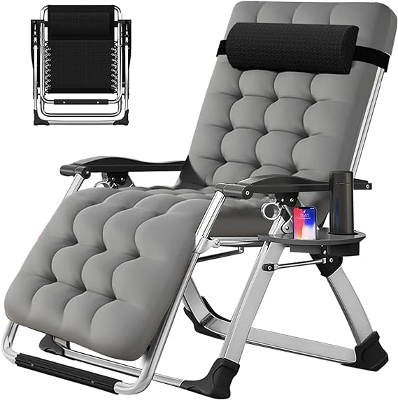 Zero Gravity Chair Oversized XL, Reclining Lounge Chair with Removable Cushion & Tray