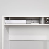 Sleek Metal Finish – Open Storage for Laptop and Tablet – Pure White - by South Shore