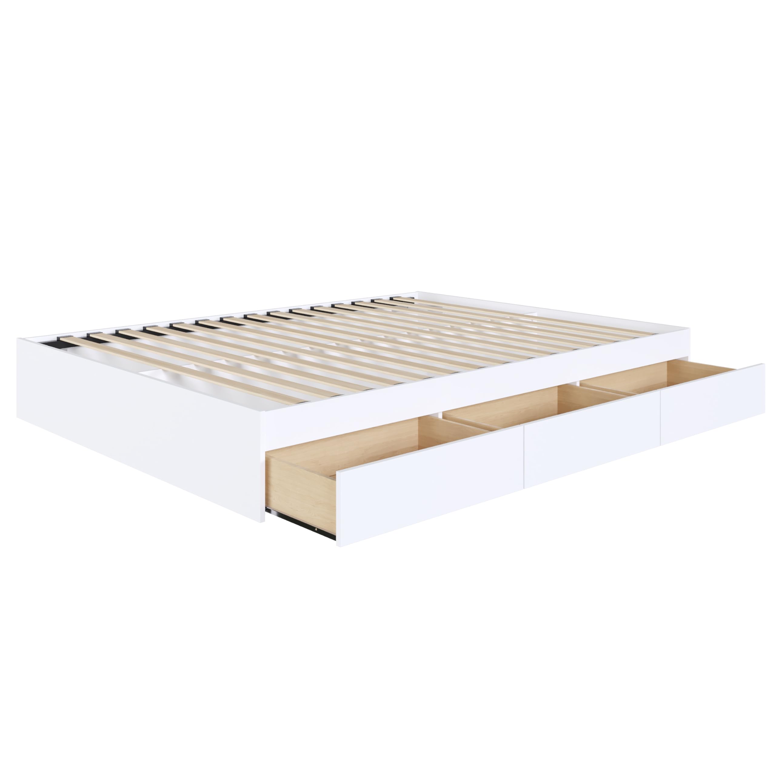 White Full Size 3-Drawer Storage Bed,