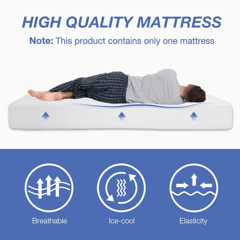 6/8/10/12 inch Gel Memory Foam Mattress for Cool Sleep & Pressure Relief