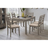 Carell Furniture 64" Transitional Wood Dining Room Table in Weathered Gray