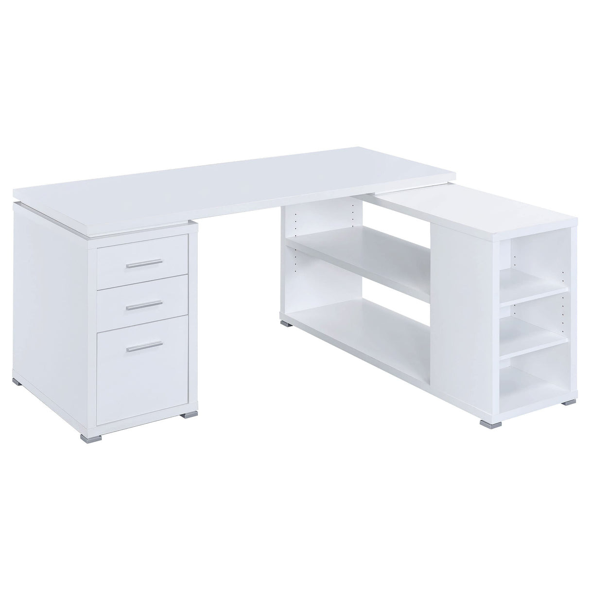 Yvette L-Shape Desk, White