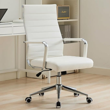 Office Desk Chair Leather, Conference Room Chairs with Wheels, Executive Modern