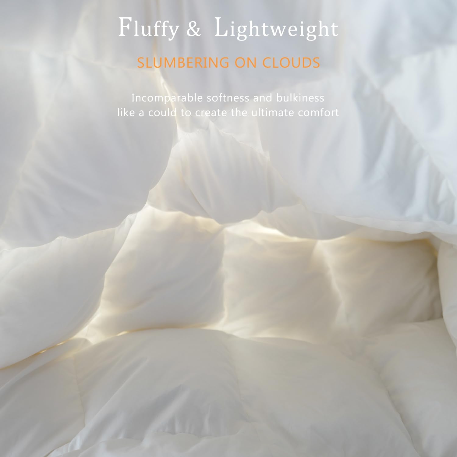 Luxury White Goose Down Comforter Oversized King Size - Down and Feather Fiber Core