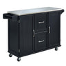 Patriot Black Kitchen Cart with Stainless Steel Top by Home Styles