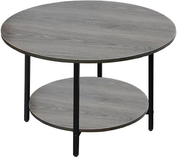 Round Coffee Tables, Accent Table Sofa Table Tea Table with Storage 2-Tier