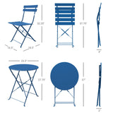 3-Piece Bistro Set Folding Outdoor Furniture Sets Portable Design for Bistro