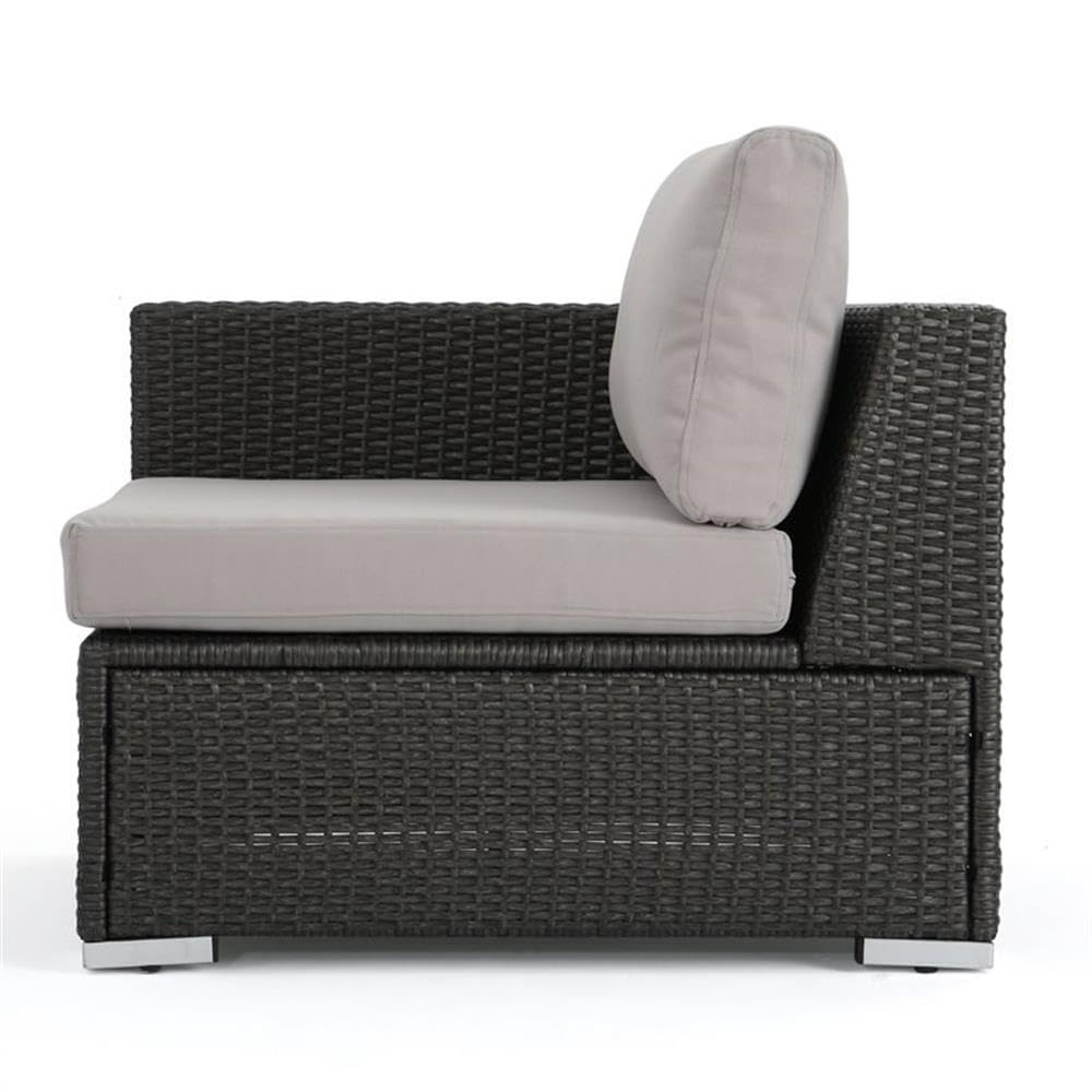 Santa Rosa 6-Seater Wicker Sectional Sofa with Aluminum Frame/Silver Cushion