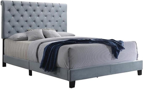 Warner Upholstered Bed Slate Blue, Queen