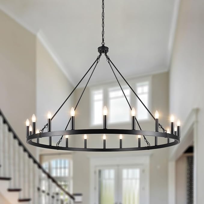 5 Lights Boho Drum Chandeliers for Dining Room Light Fixture, 19" Woven Pendant Light