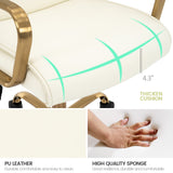 Modern Upholstered Mid-Back Office Chair with Wheels