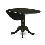 DLWE5-BLK-W 5 Piece Dinette Set for 4 Includes a Round Dining Table with Dropleaf and 4