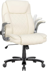 Office Chair 400lbs Height Adjustable Swivel Chair with Padded Flip-up Arms,