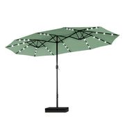 15 ft Extra Large Patio Umbrella with Solar Lights, Rectangular Outdoor Umbrella