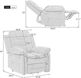 Power Lift Recliner Chair for Elderly Modern Linen Upholstered Electric Recliner Chair with Adjustable Massage and Heating Single Sofa Sofa with Infinite Position and Side Pocket for Living Room Beige