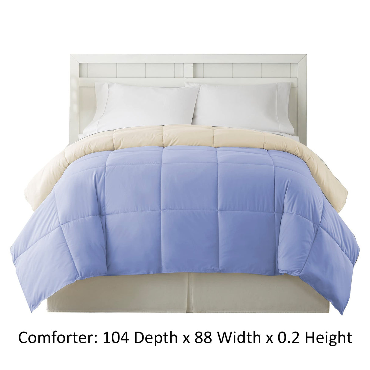 The Urban Port Genoa King Size Box Quilted Reversible Comforter, Blue