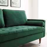 valour Performance Velvet Upholstered Tufted Sofa, Green