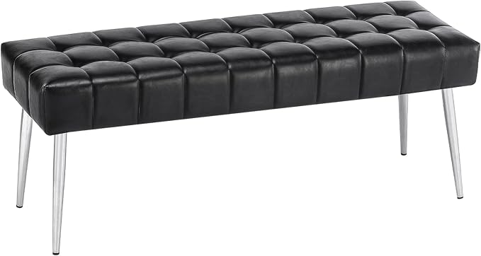 44.5”Bedroom Bench, Modern Faux Leather End of Bed Bench