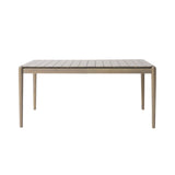 Siaz Dining Table, Rectangular 68 Inch, Slat Panel Design, Light Brown Wood