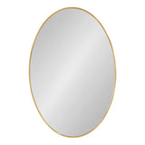 Zayda Modern Traditional Oval Framed Wall Mirror, 24 x 36, Gold, Metal Minimalist Glam