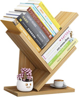 LIFKOME 3 Wooden Bookshelf Desktop Bookcase Wood Storage Shelves Wooden Book Shelf Tabletop Bookshelf Wooden Book Shelves Wooden Bookcase Book Storage Rack Bookstore Student Bamboo Simple