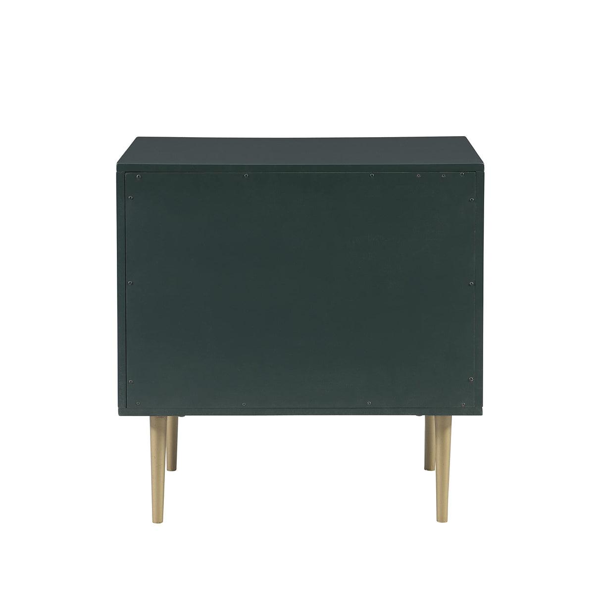 Linon Modern Dark Green Gold Hardware Lennon Two Drawer Nightstand