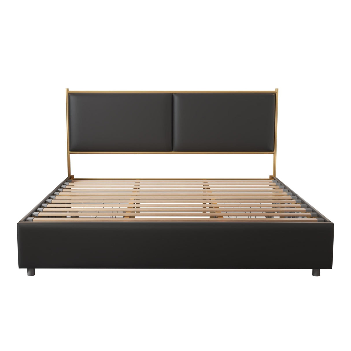 King Size Platform Bed Frame with Headboard and Storage Drawers of 4,